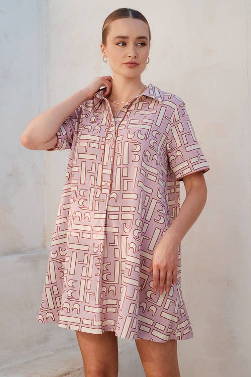 Modern Appeal Abstract Shirt Dress