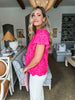 Moon Light Lace Top- Hot Pink