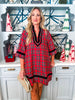 Holiday Cheer Plaid Mini Dress-Red