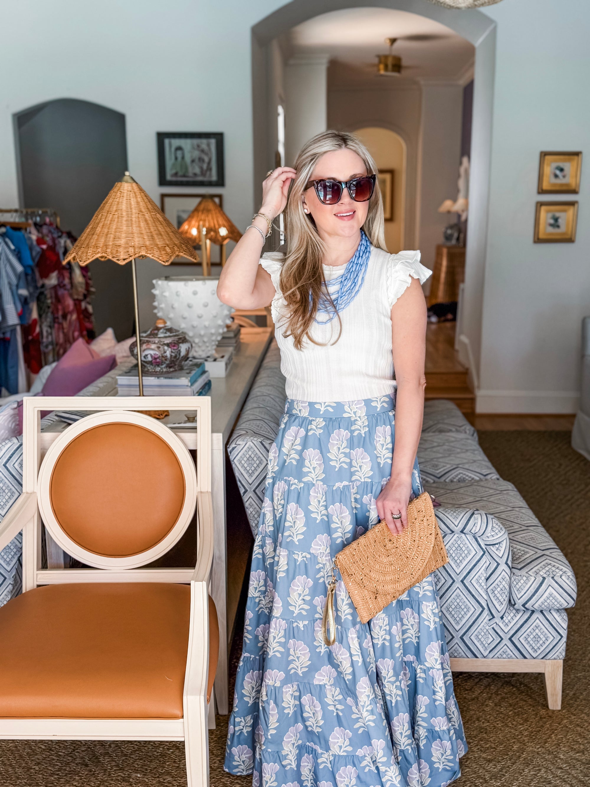 Coastal Wildflower Tiered Maxi Skirt