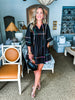 Color Dash Tunic Dress- Black