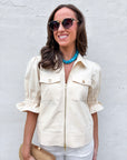 Seaside Zipper Front Jacket-Cream