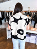 Big Flower Knit Top- Ivory/Black