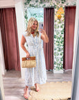 Sugar Petal Eyelet Midi Dress