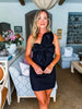 Grand Entrance Bow Mini Dress-Black