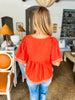 SantaFe Embroidered Top- Rust