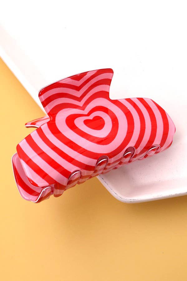 Swirl Heart Claw Clip- Swirl Heart