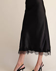 Lace Allure Midi Skirt-Black