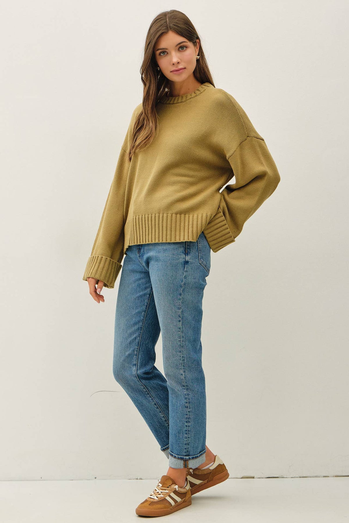 Unhurried Oversized Sweater-Lime Green