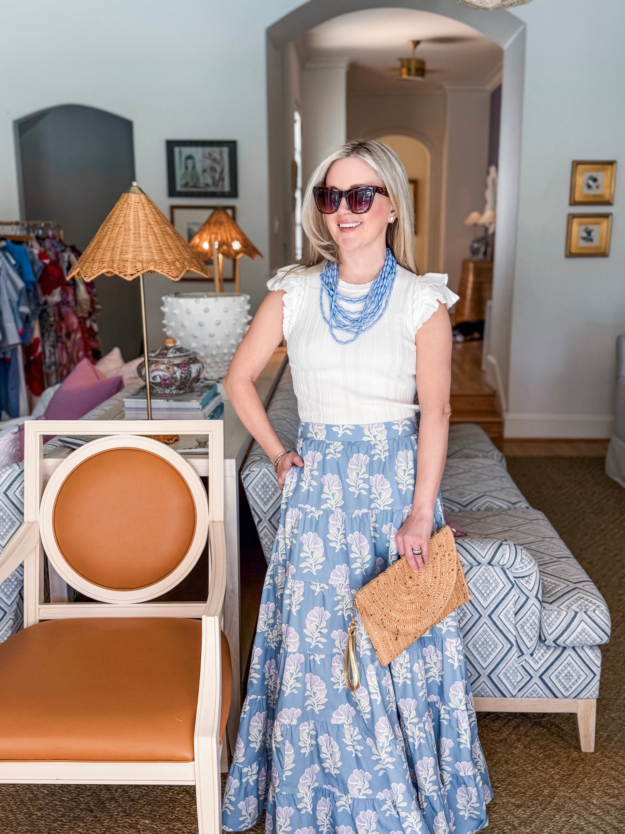 Coastal Wildflower Tiered Maxi Skirt