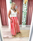 Summer Adventure Maxi Skirt-Red