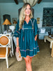 Color Dash Tunic Dress- Pine