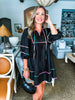 Color Dash Tunic Dress- Black