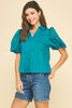 Myrtle Beach Striped Top-Blue/Green