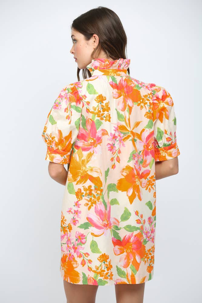Spring Lily Button Down Mini Dress