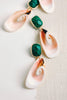 Pink Shell and Green Malachite Earrings