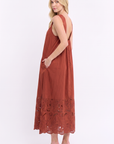 Desert Breeze Lace Maxi Dress-Rodeo Red