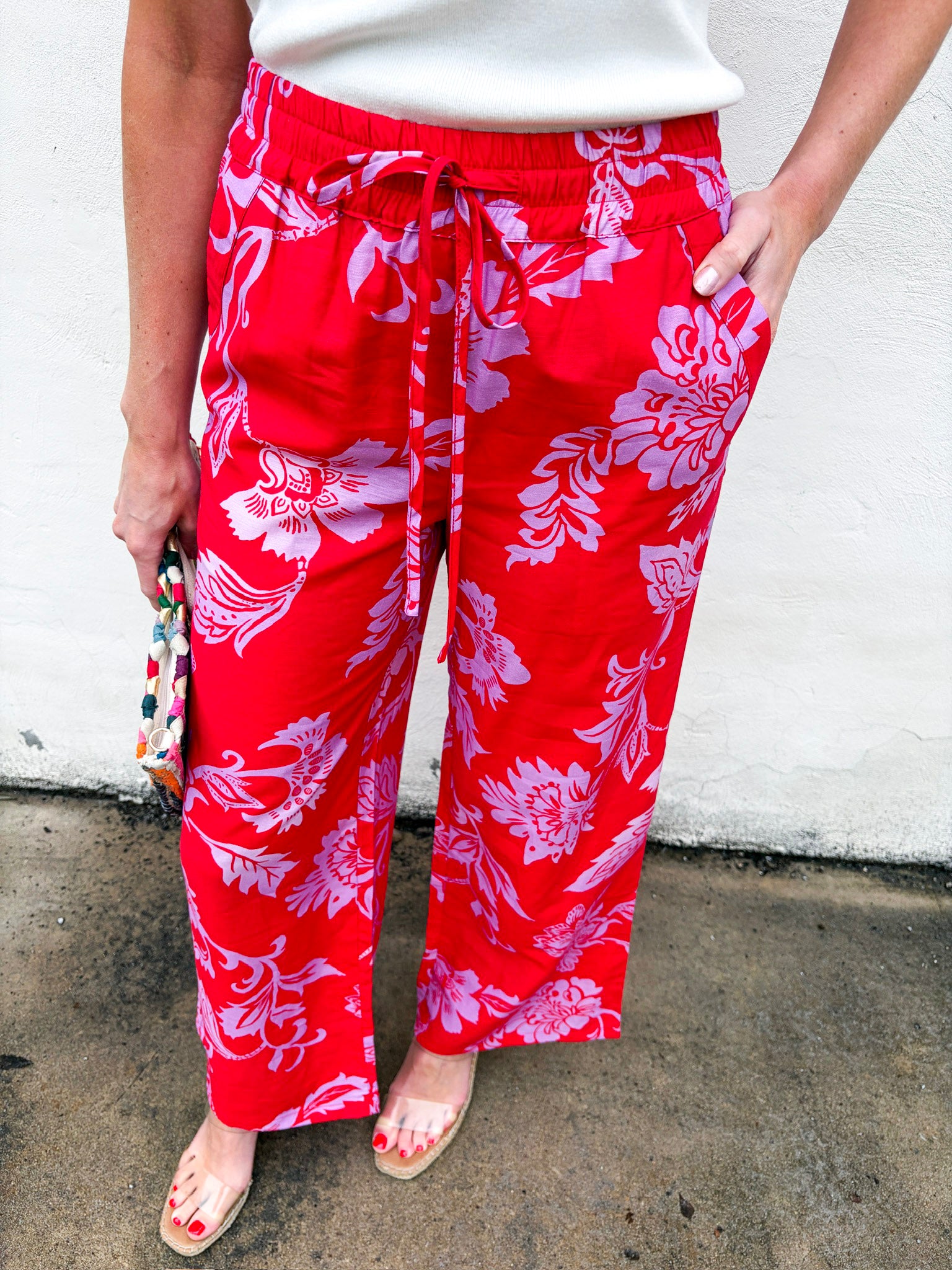 Blush Blossom Wide Leg Pants