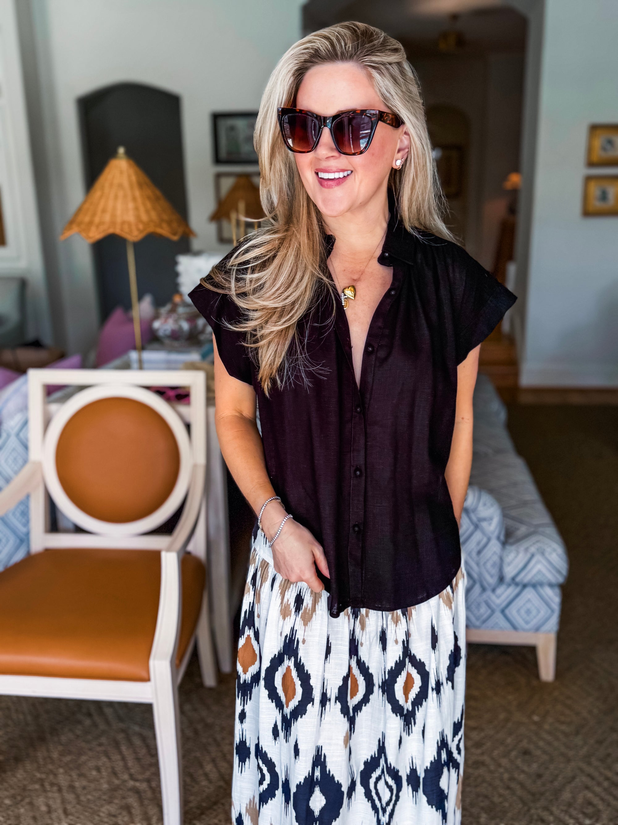 Santana Bridge Button Down Top
