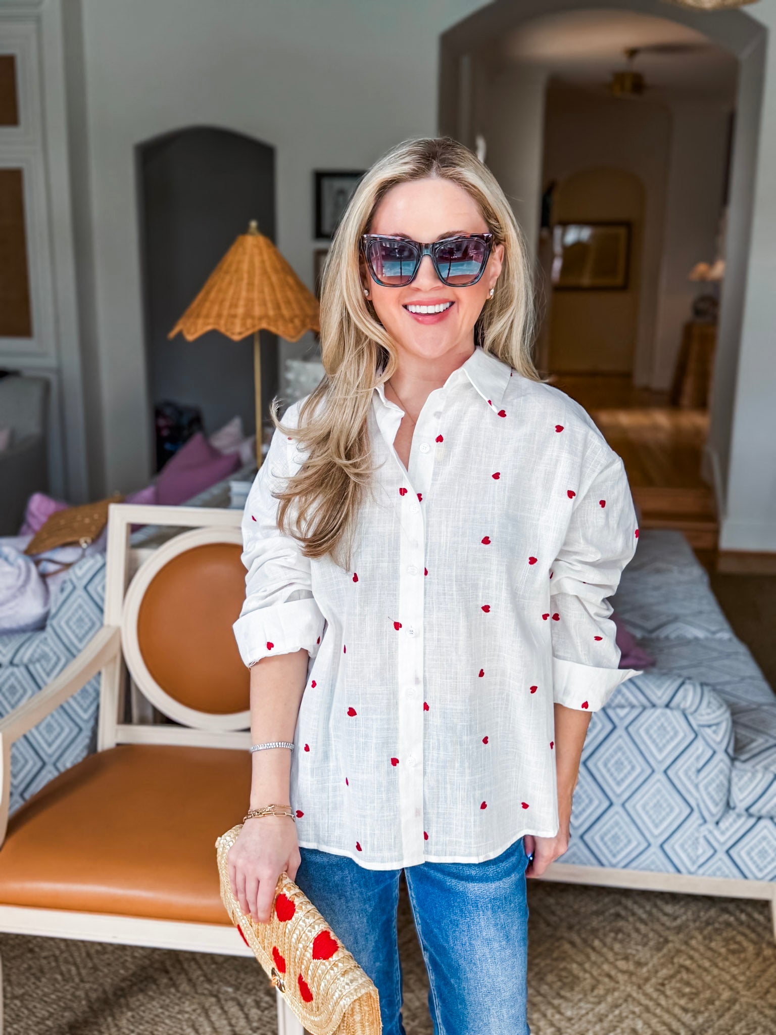 Sweet Heart Embroidered Top