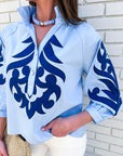 Blush Peony Top-Blue