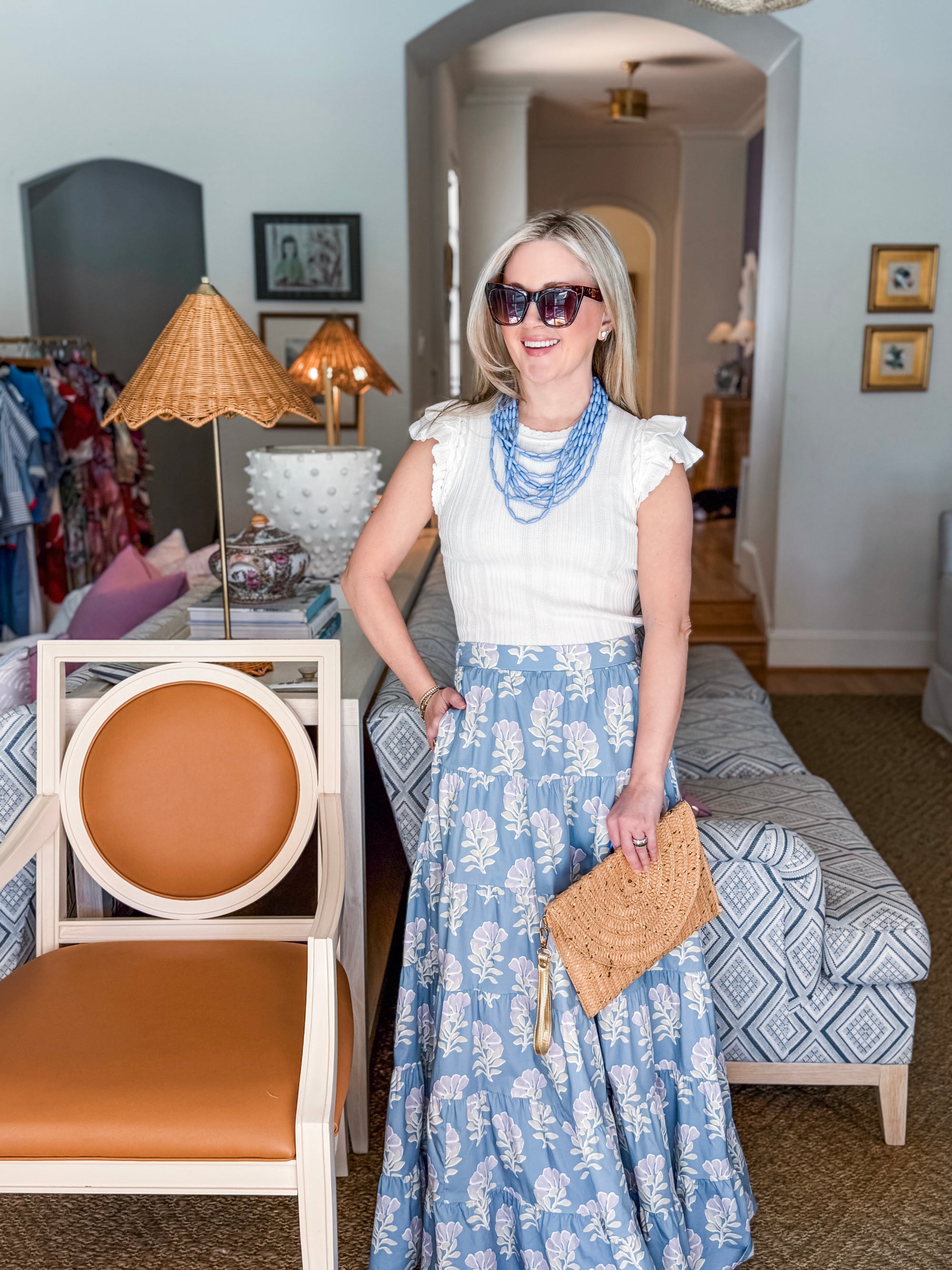 Coastal Wildflower Tiered Maxi Skirt