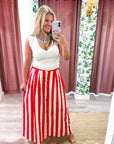 Summer Adventure Maxi Skirt-Red