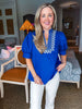 My Muse Embroidered Top-Indigo