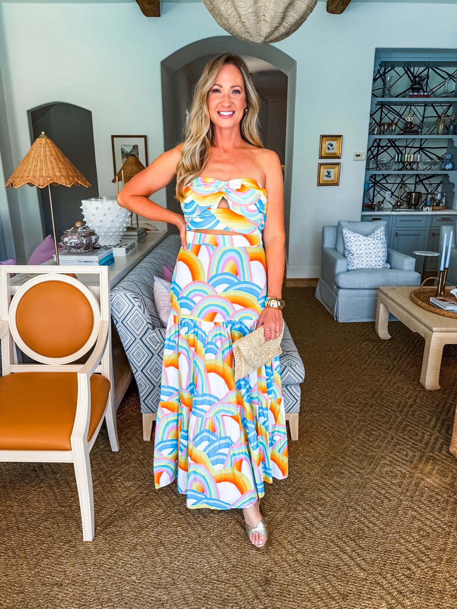 Rainbow Clouds Strapless Top