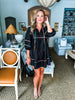 Color Dash Tunic Dress- Black