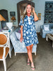 Blossom Floral Bliss Mini Dress-Navy