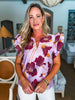 Renaissance Love Jacquard Top-Pink/Burgundy