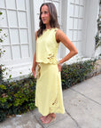 Right Feels Embroidered Skirt Set- Lemon Yellow