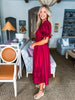 In the Moment Eyelet Midi Dress-Garnet