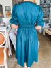 In the Moment Eyelet Midi Dress-Teal