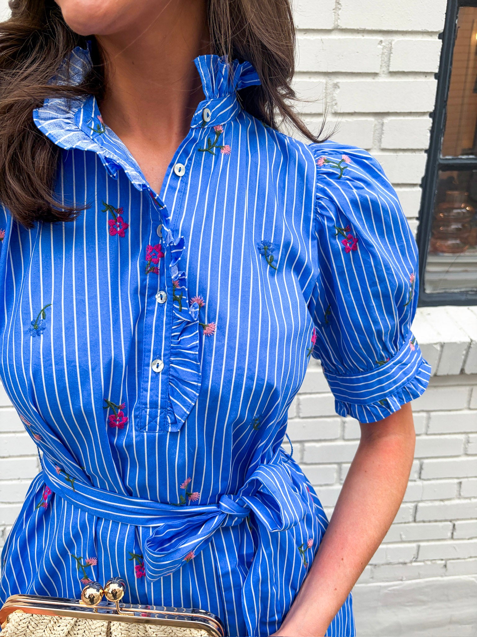 Nantucket Blooms Embroidered Midi Dress