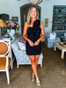 Grand Entrance Bow Mini Dress-Black