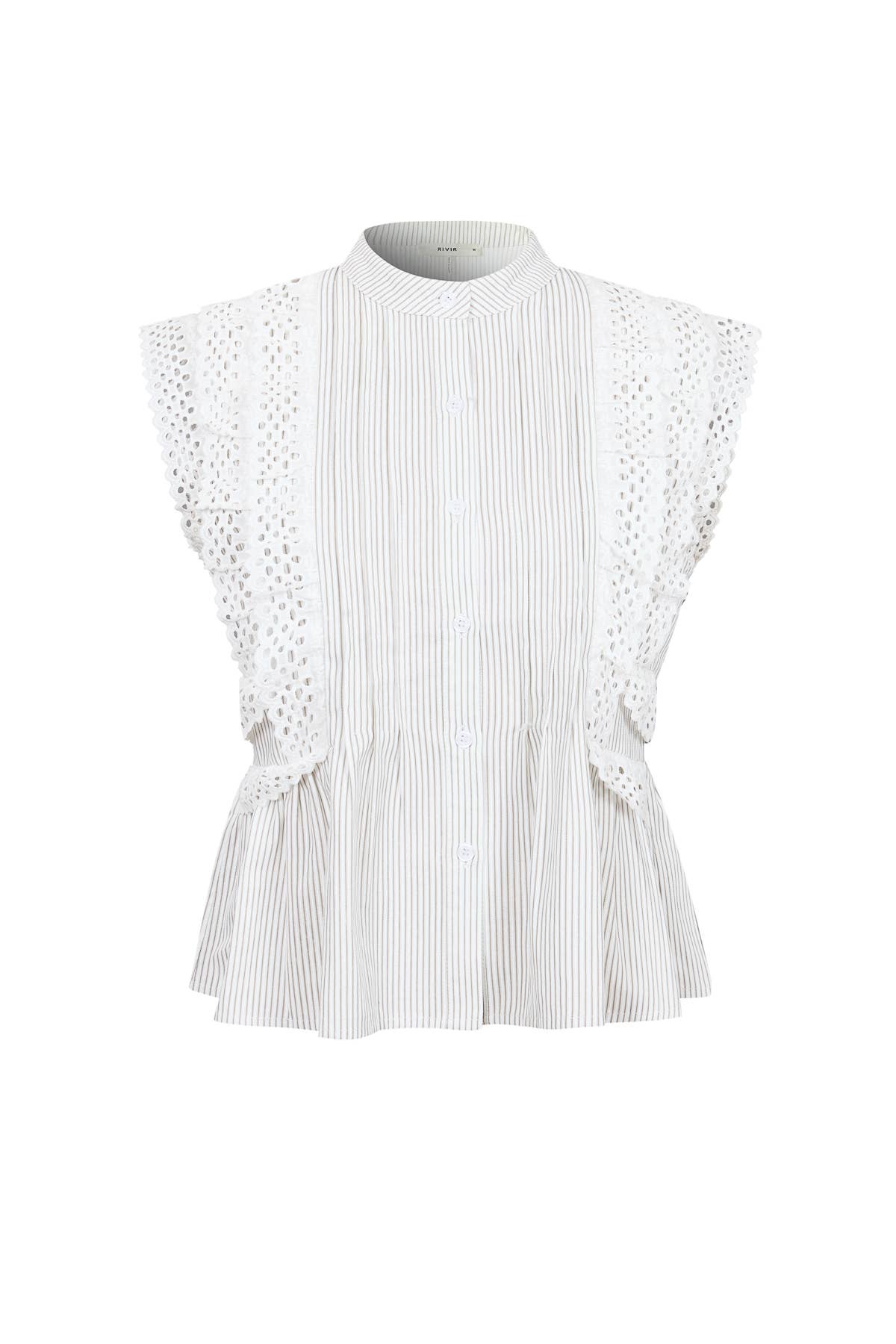 Harbor Heirloom Top-White/Gray