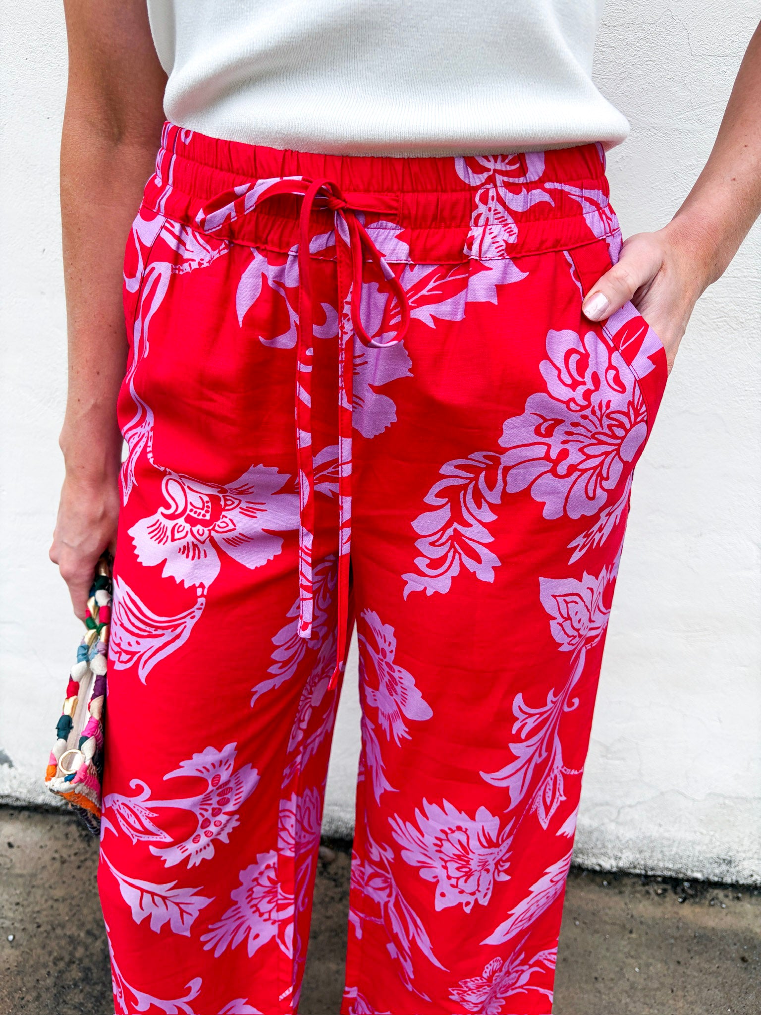 Blush Blossom Wide Leg Pants