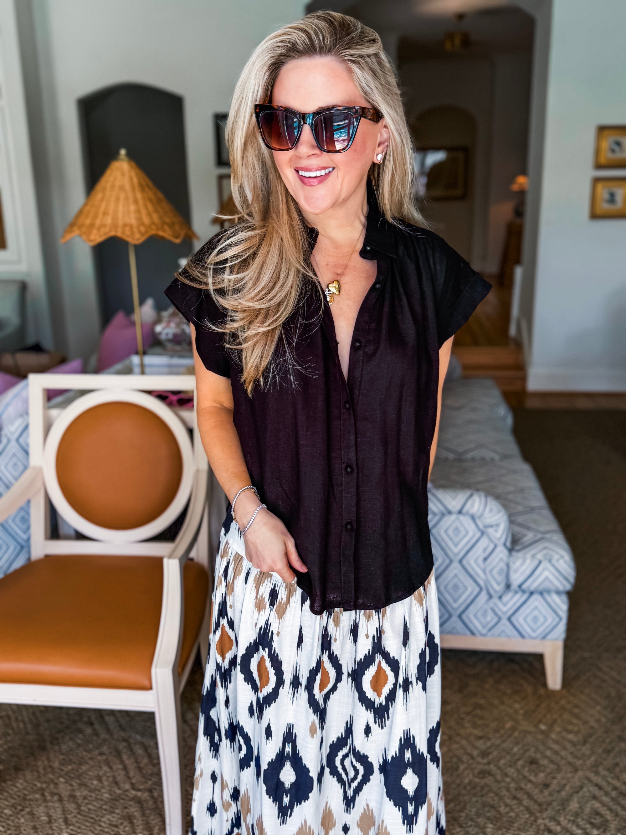 Santana Bridge Button Down Top