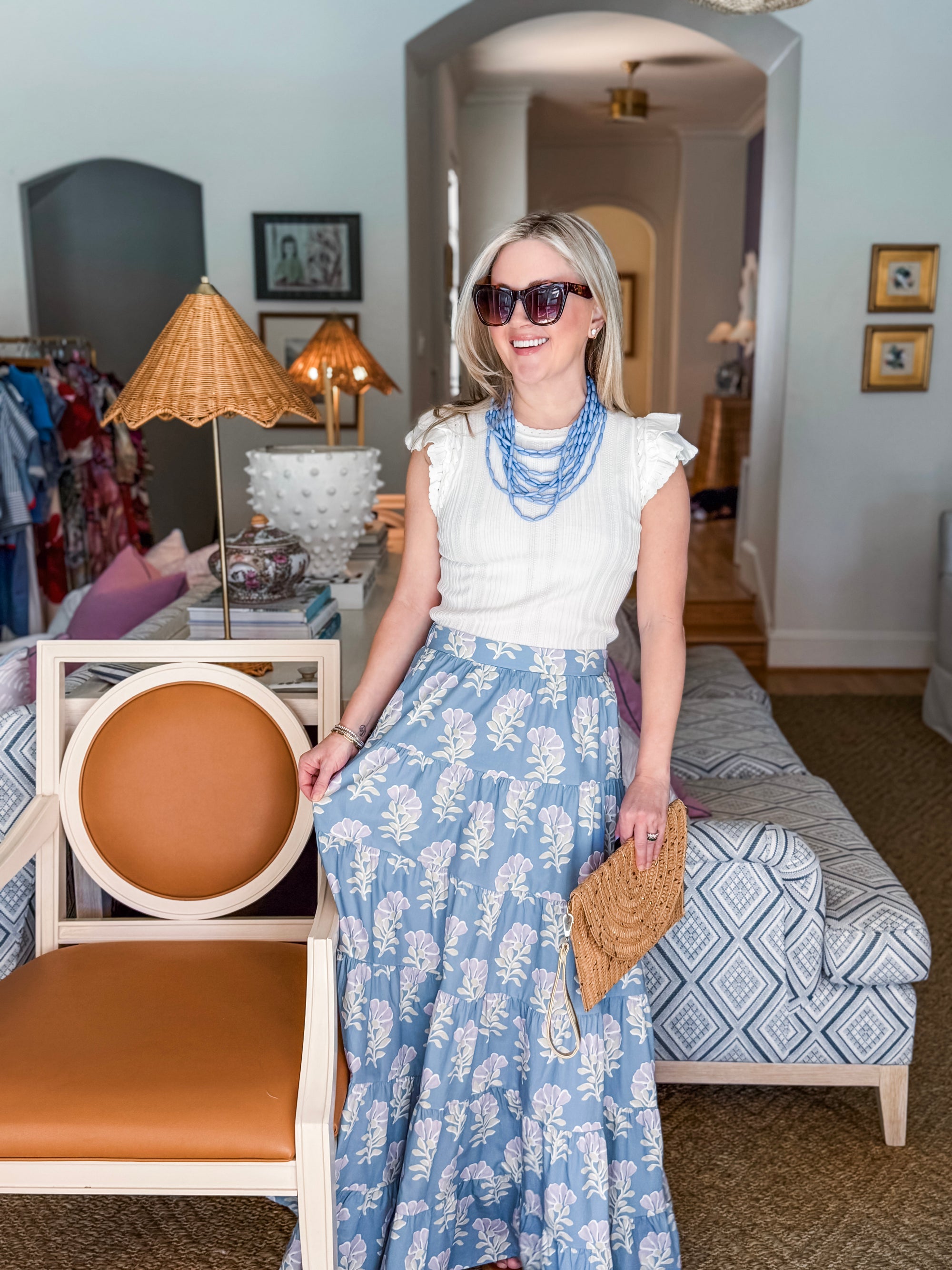 Coastal Wildflower Tiered Maxi Skirt