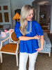 My Muse Embroidered Top-Indigo