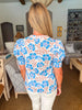 Blue China Floral Top