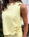 Right Feels Embroidered Skirt Set- Lemon Yellow