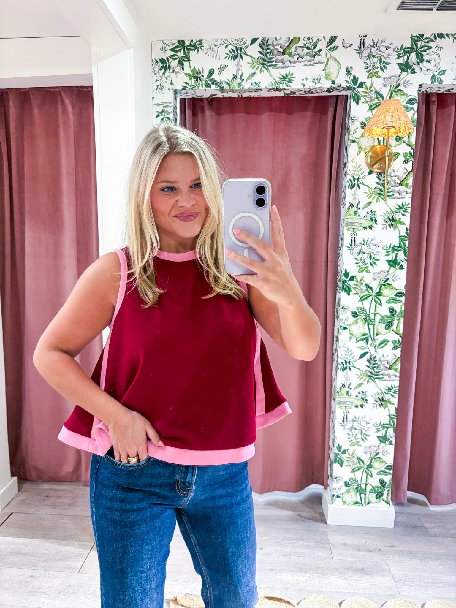 Soft Motion Knit Top-Burgundy