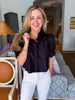 Solid Cuff Poplin Top