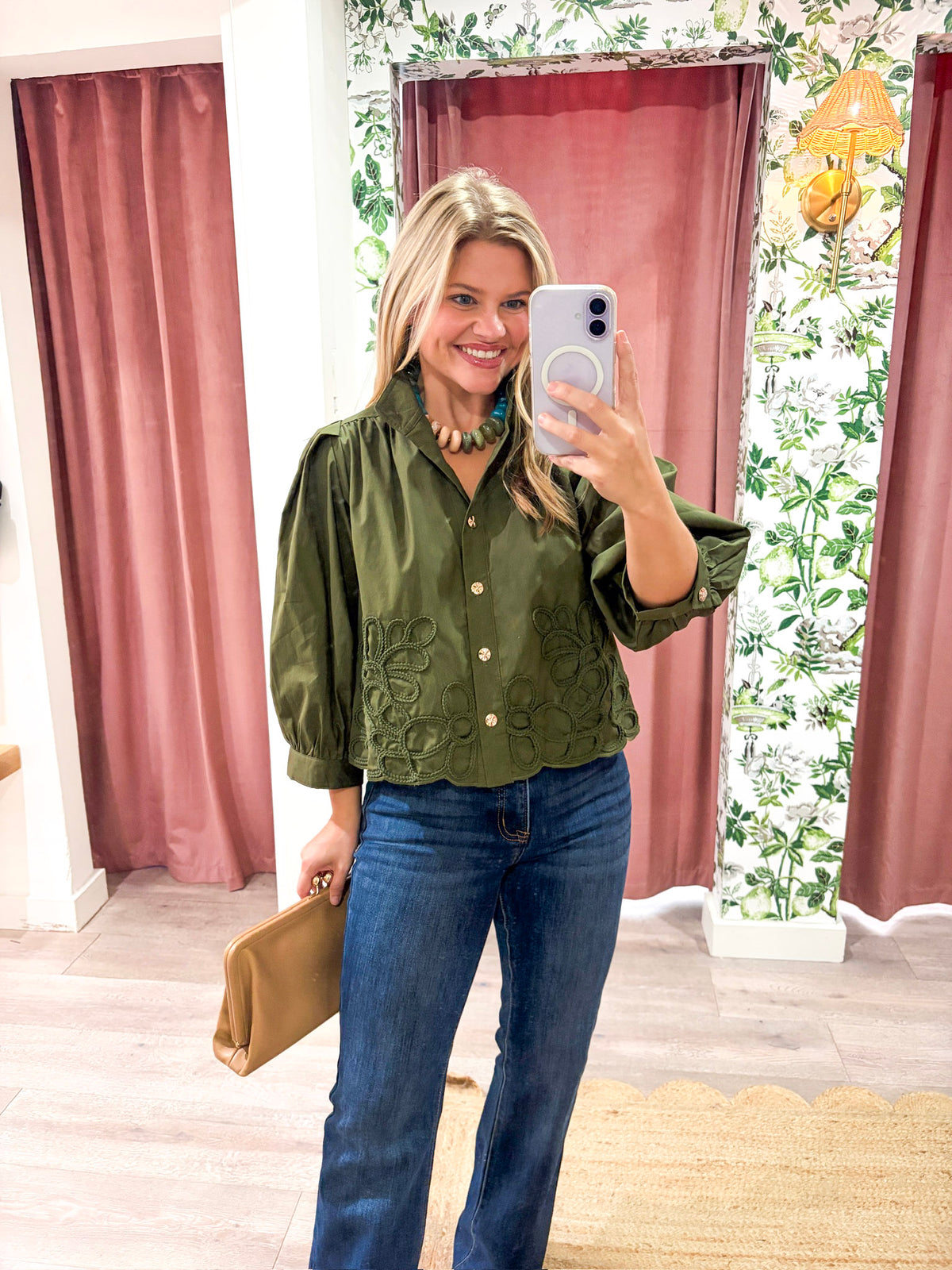 Annalise Puff Sleeve Top-Olive