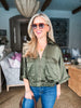 City Sights Zipup Top- Olive