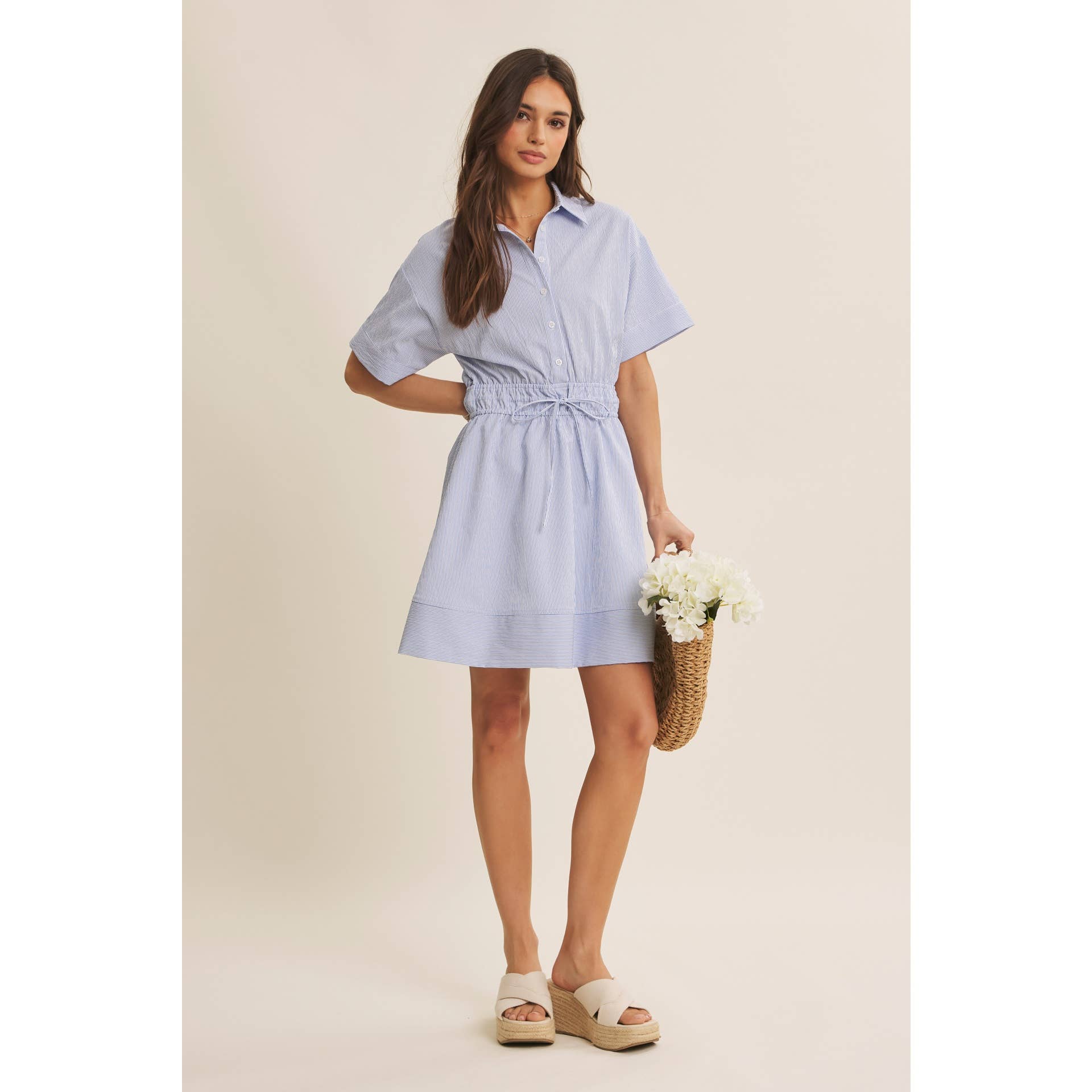Crisp Summer Button Down Mini Dress