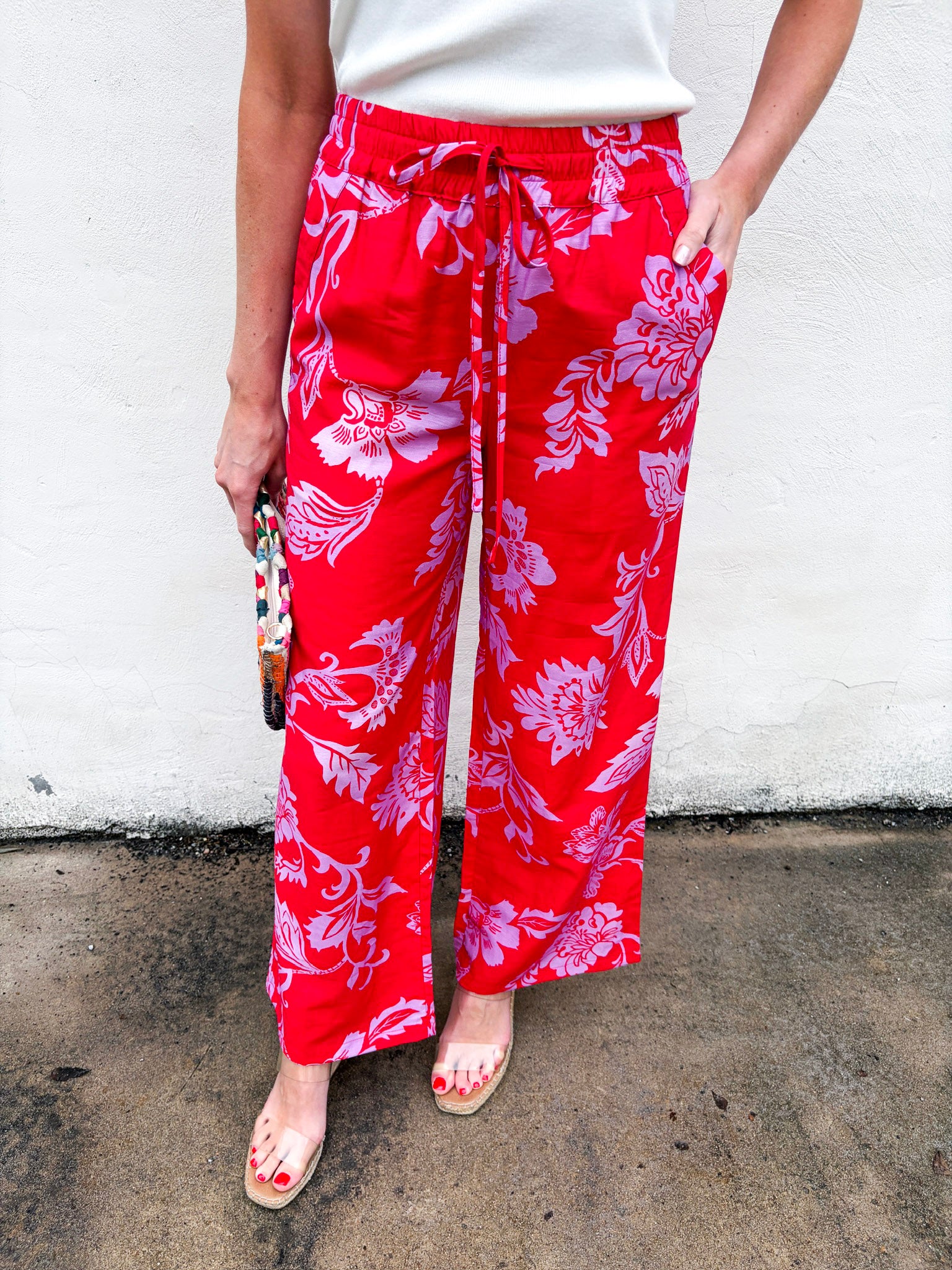 Blush Blossom Wide Leg Pants